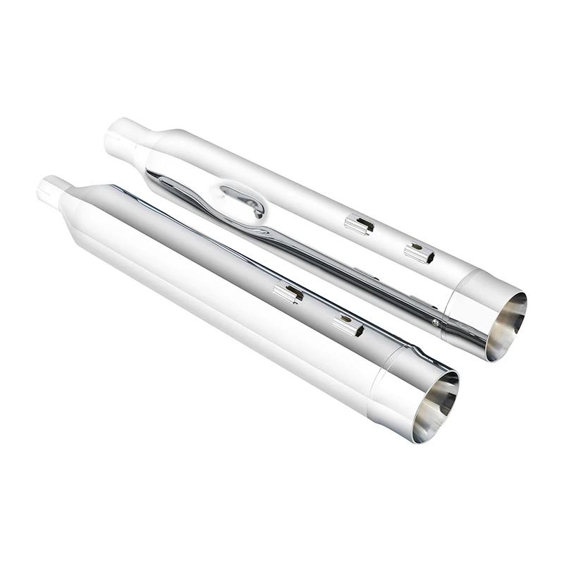 Motorcycle Dual Exhaust Mufflers Pipes For Harley Touring Electra Glide Road Glide 2017 2018 2019 2020 2021 2022 2023 Chrome - Image 2