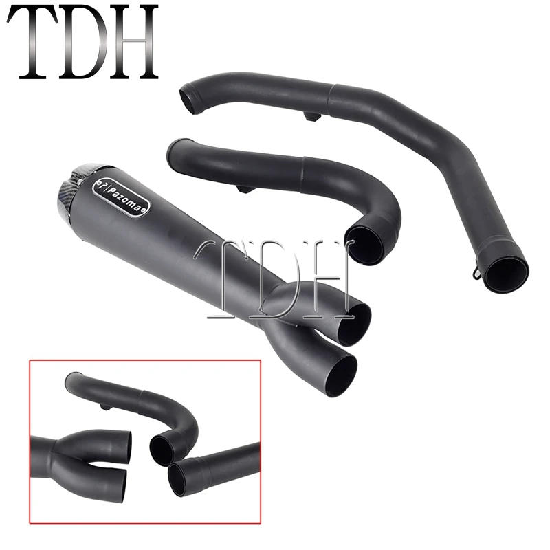 Motorcycle Exhaust Muffle Middle Link Pipe Mid-controls Exhaust System Silencer For Harley Softail Standard FXST FXBBS FXBB 18 - Image 4