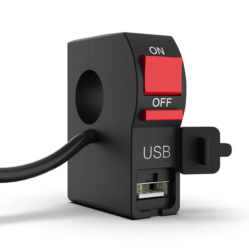 Motorcycle Headlight Switch With USB Charger Switch With Waterproof Cover Universal Motorcycle Handlebar Switch Start Button