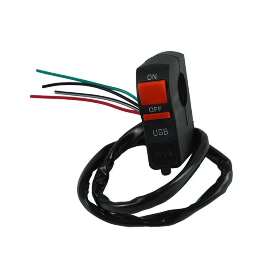 Motorcycle Headlight Switch With USB Charger Switch With Waterproof Cover Universal Motorcycle Handlebar Switch Start Button - Image 4