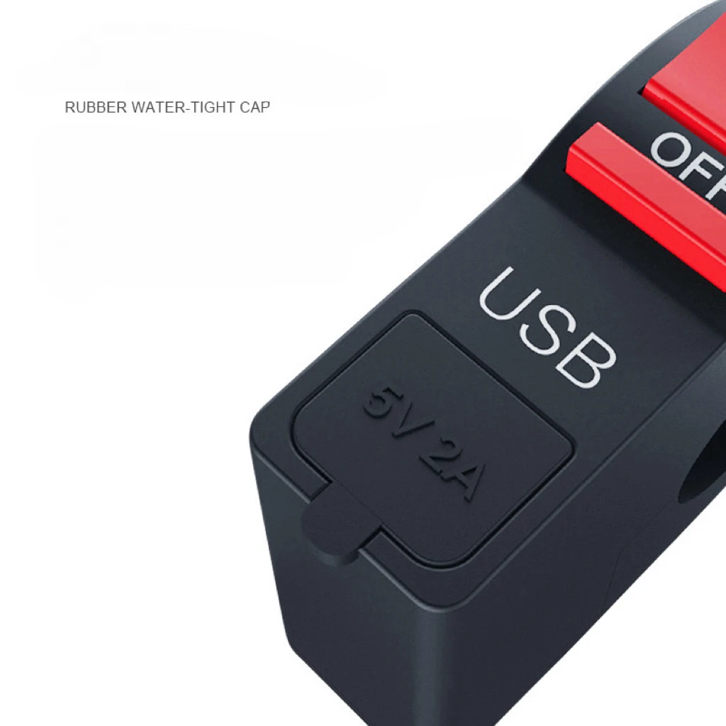 Motorcycle Headlight Switch With USB Charger Switch With Waterproof Cover Universal Motorcycle Handlebar Switch Start Button - Image 6