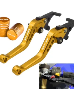 For KAWASAKI NINJA ZX-14R ZX1400 ZZR1400 ZX14R 2006-2017 2018 Motorcycle Adjustable Short Brake Clutch Levers Tire Valve Caps