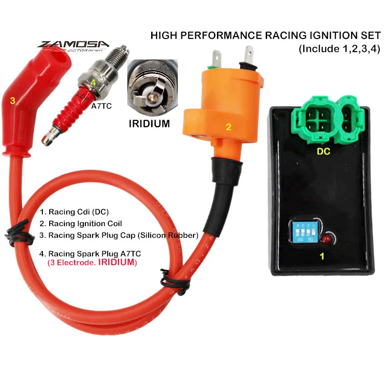 Racing Ignition Coil & DC CDI Box & Spark Plug A7TC For GY6 50 80 110 125 150cc Moped Scooter ATV Go Carts - Image 5