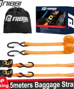 NIBBI 2Sets Metal Ratchet Belt Tightener Tie Down Cargo Straps For Car Motorcycle Bike 5meters Baggage Straps Bandage Tape