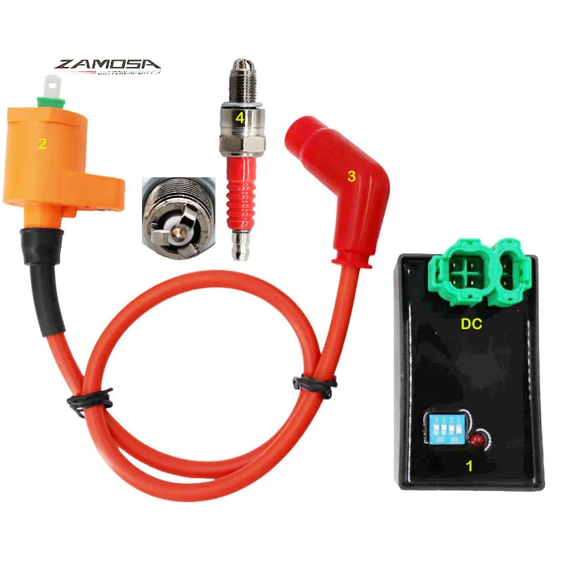 Racing Ignition Coil & DC CDI Box & Spark Plug A7TC For GY6 50 80 110 125 150cc Moped Scooter ATV Go Carts - Image 2