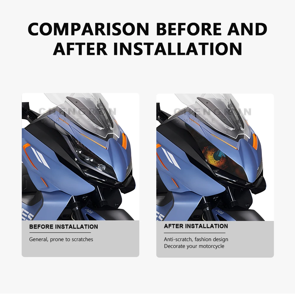 Headlight Sticker Waterproof Motorcycle Decals for Zontes 368E 2024 Accessories Head Light Motorbike Stickers - Image 2