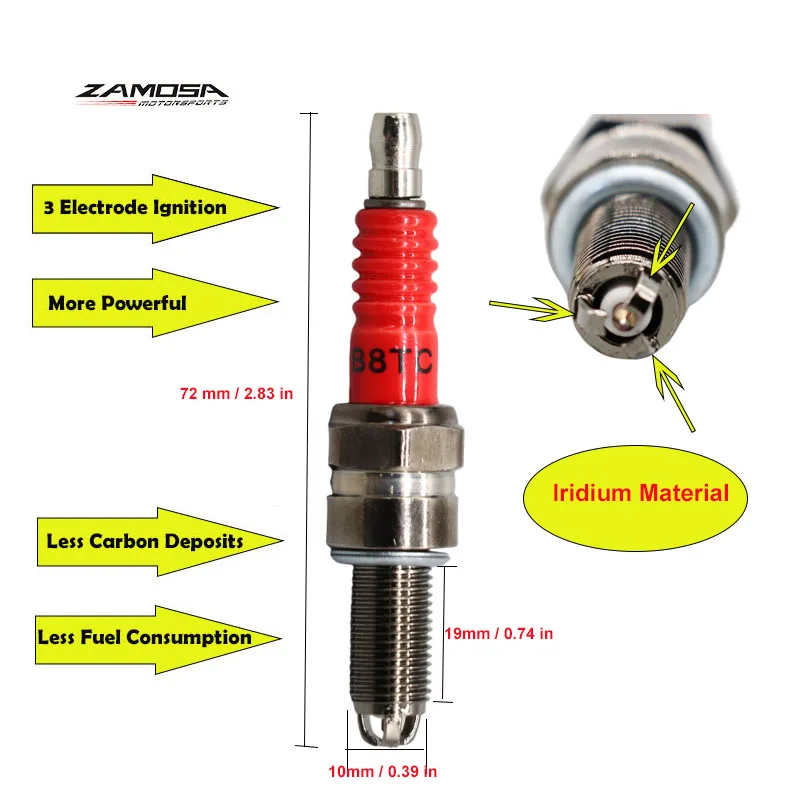 B8RTI/ Racing Spark Plug Motorcycle Spark Plug 10mm Thread B8rtc RG94C 98059-5881 4854 For Suzuki Yamaha Honda Kawasaki Champion - Image 3